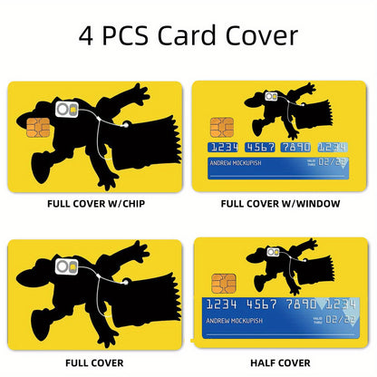 4-Pack PVC Credit Card Skins, Simple Style, Waterproof, Anti-Scratch, Anti-Fingerprint, Removable Self-Adhesive Decorative Stickers for Credit, Debit, and Transit Cards