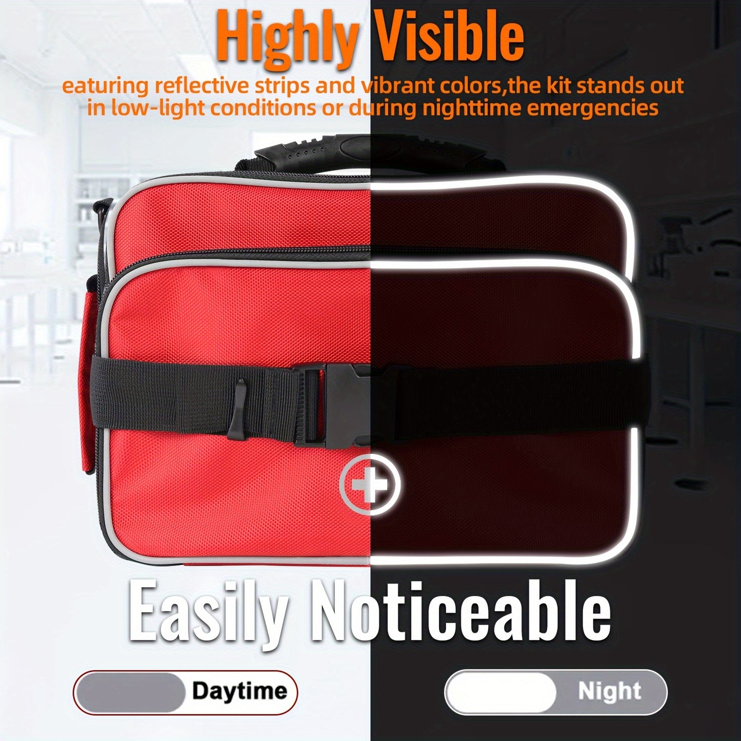 Premium 550pcs Emergency First Aid Kit with Bandages, Scissors And More - Portable Medical Supplies for Home, Car, Travel, Camping, Outdoor, Hiking, Sports, Office, First Aid Bag, First Aid Kits Professional With Supplies, Em