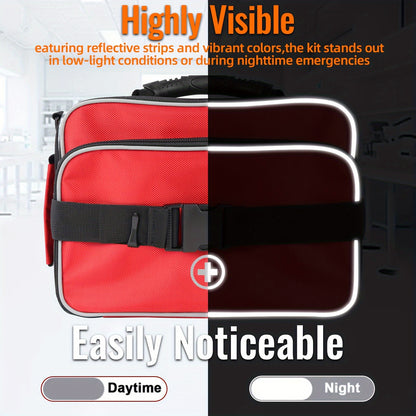 Premium 550pcs Emergency First Aid Kit with Bandages, Scissors And More - Portable Medical Supplies for Home, Car, Travel, Camping, Outdoor, Hiking, Sports, Office, First Aid Bag, First Aid Kits Professional With Supplies, Em