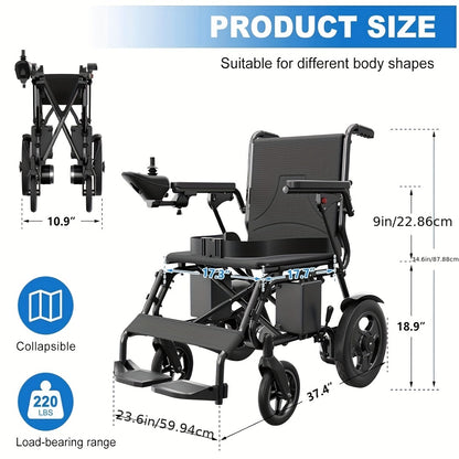 KERDOM Smart Folding Electric Wheelchair (Adult/Senior Model) - The Perfect Gift for Parents! 15+ Miles Range, 12AH Battery, 360° Joystick, All-Terrain Mobility, One-Key Folding (Black/Orange Dual Color)