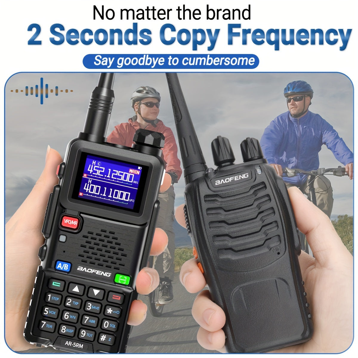 2Pack BAOFENG 5RM 10W Ham Radio Handheld Long Range, (4pcs Batteries) Portable Two Way Radio, 999CH, Frequency Copy, NOAA Weather, Walkie Talkie For Adults With Speaker Mic, Programming Cable For Business Bank Office