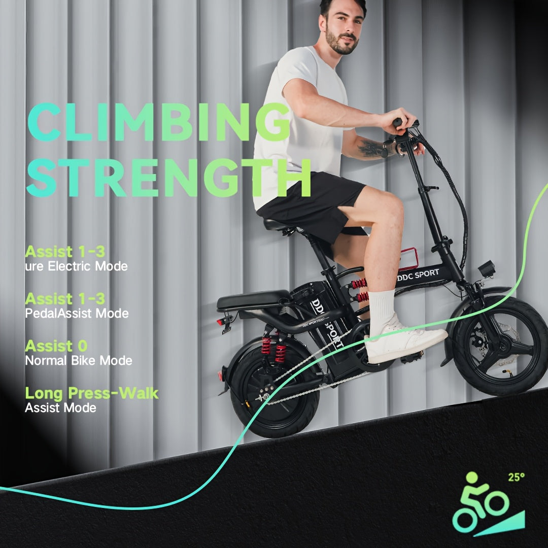 Discover Without Limits: 700W Collapsible Electric Bicycle for Grown-Ups. Reach Speeds of 20MPH And Travel Up to 35 Miles on a 48V Battery. Conquer 25° Inclines, Support Up to 385 Pounds, And Enjoy a Comfortable Ride with Ef