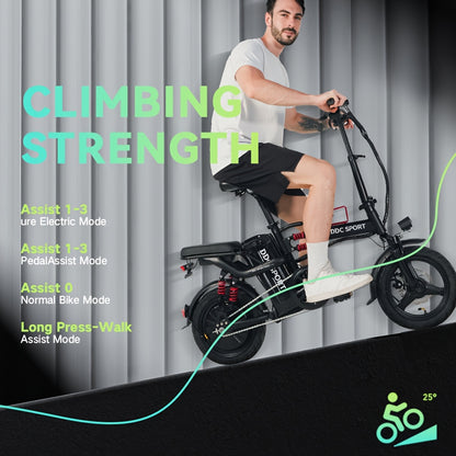 Discover Without Limits: 700W Collapsible Electric Bicycle for Grown-Ups. Reach Speeds of 20MPH And Travel Up to 35 Miles on a 48V Battery. Conquer 25° Inclines, Support Up to 385 Pounds, And Enjoy a Comfortable Ride with Ef