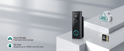 XTU Doorbell Camera Wireless No Subscription, 2K Video Doorbell With Chime, Front Door Camera, 2-way Audio, Instant Alert, Human Detection, 2.4G WiFi, Night Vision, Battery Powered, Apartment/Indoor/Outdoor Security
