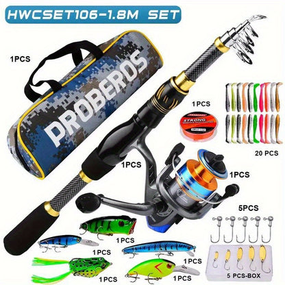 Full-Size Sea Fishing Rod: 1.5/1.8/2.1/2.4m Casting Rod with Reel & Bag – Long-Range Offshore Gear, Offshore Fishing, Saltwater Fishing, Compact Design, Portable Setup, Corrosionresistant, Sturdy Reel, Fishing Set, Complete