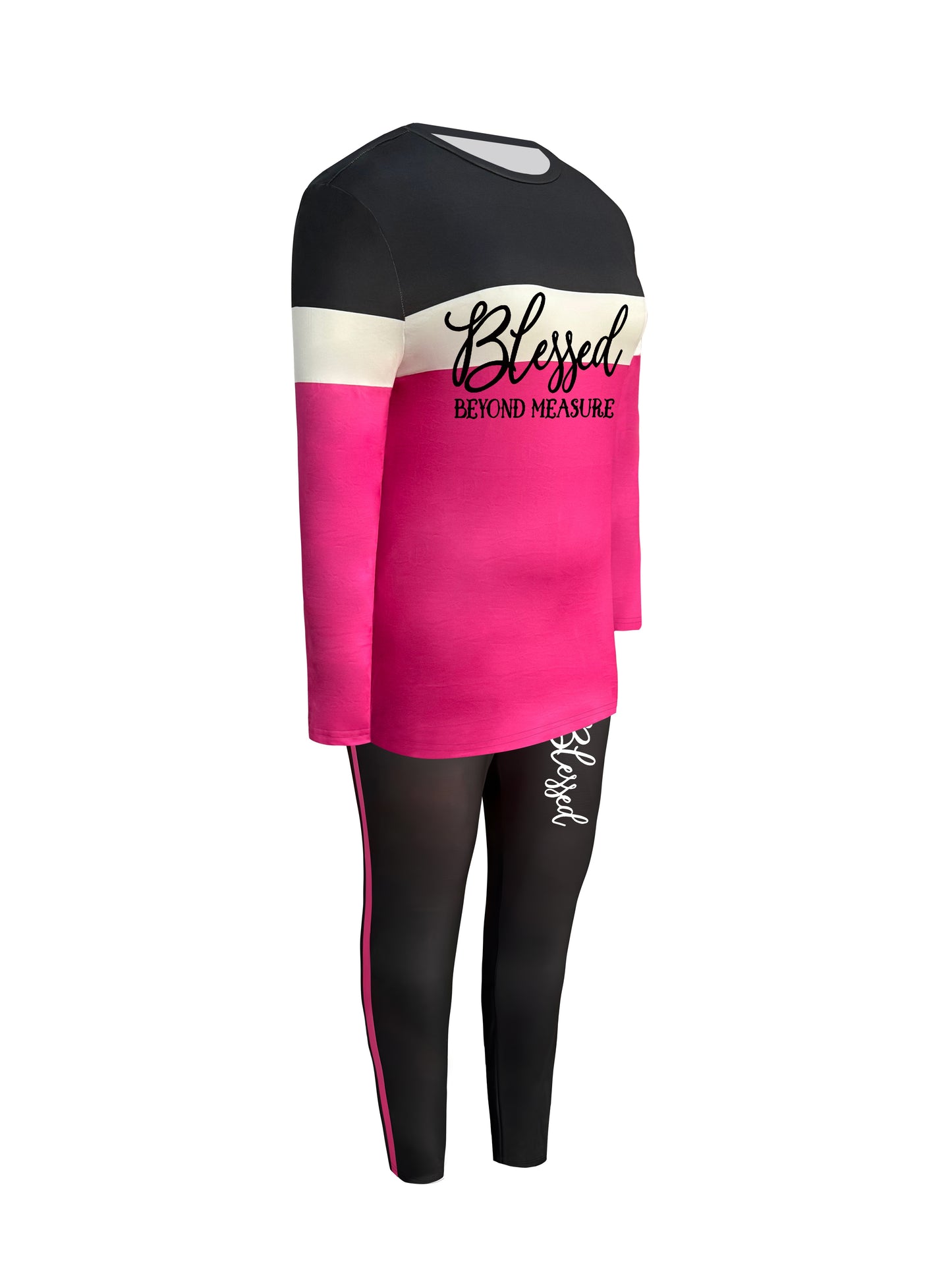 Women's Casual Suit with Color Block and Letter Print, Workwear Set, Casual Attire, Geometric Pattern, Trendy Fashion, Durable Material, Comfortable Fabric, Stylish Ensemble, Matching Set, Urban Style, Fashion Women