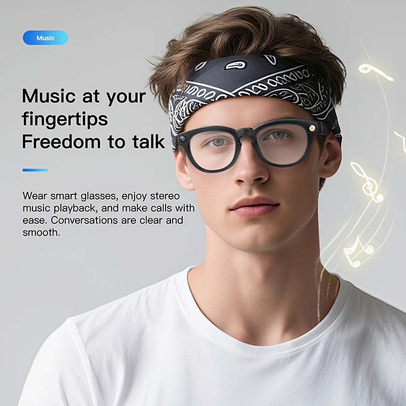 AI Smart Glasses with Camera - Wireless Wireless Smart Glasses, 4K Video Recording, Built-in Mic, AI Translation, Music Playback, Wireless Calls, App Control, Compatible with Smartphone/Tablet/App - for Content Creation, Gami