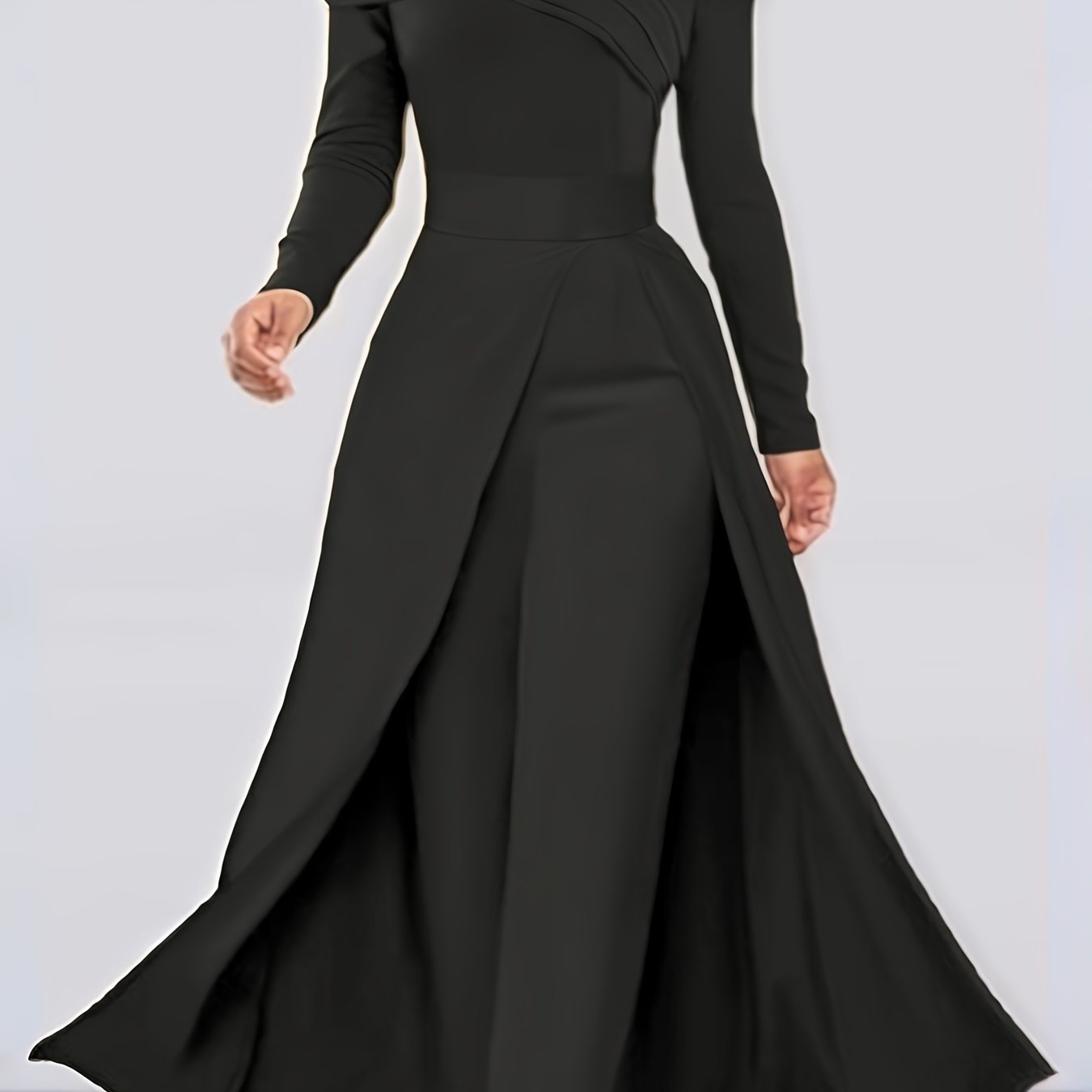 Autumn New Solid Color Fashionable Elegant Versatile Long Top Pants Women's Two-Piece Set
