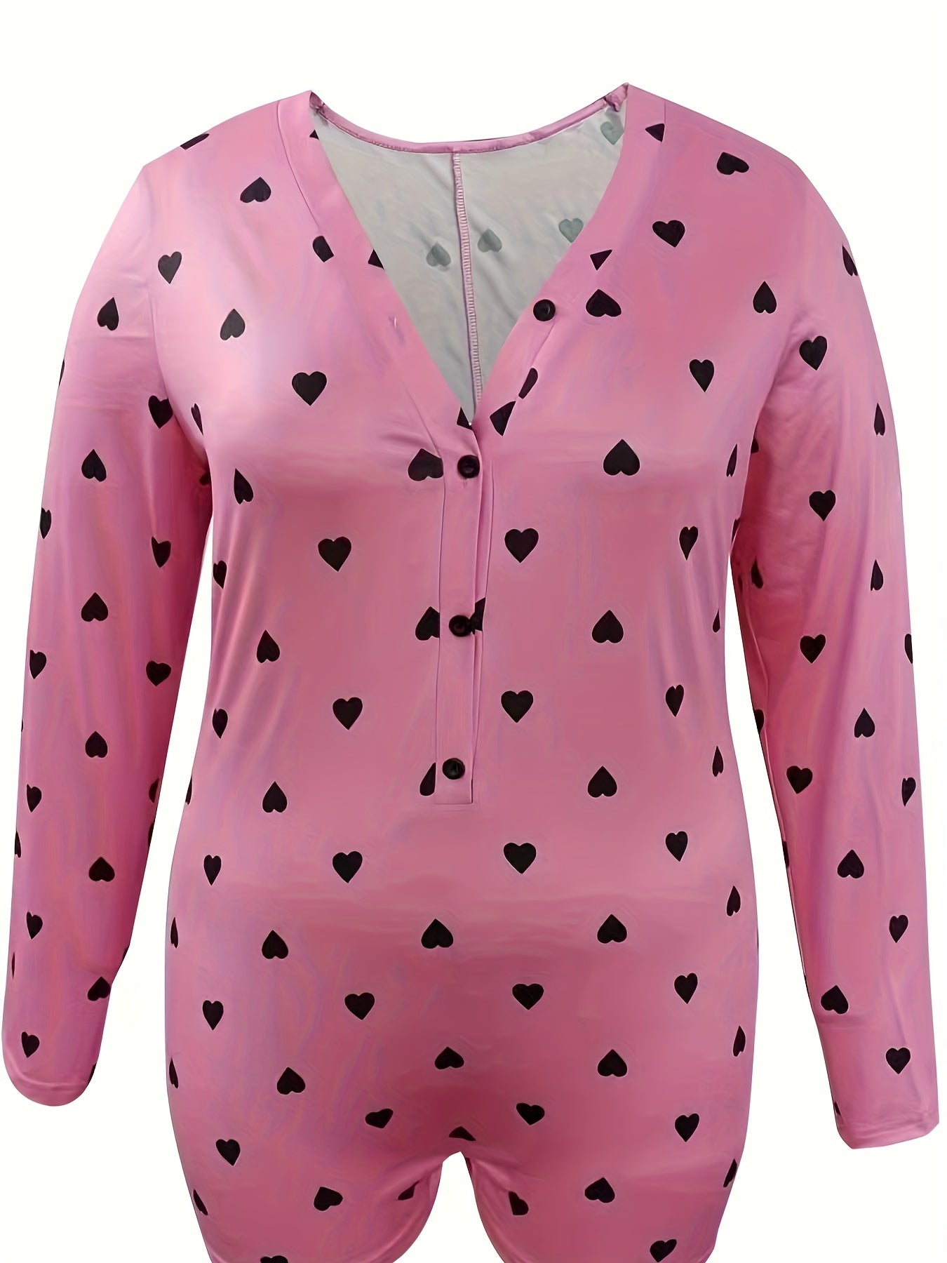 Plus Size Peach Heart Pajama Set