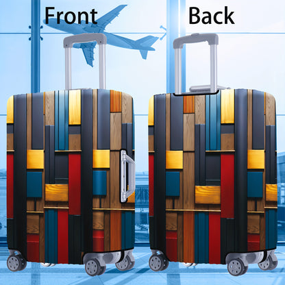 1pc of 300G/M² High-End Wood Grain Series Printed Pattern, Thickened Suitcase Protective Cover, Thickened Suitcase Accessory, Suitable for Business, Business Trips, Vacations, Travel, Luggage Check-In, Back to School, Adding