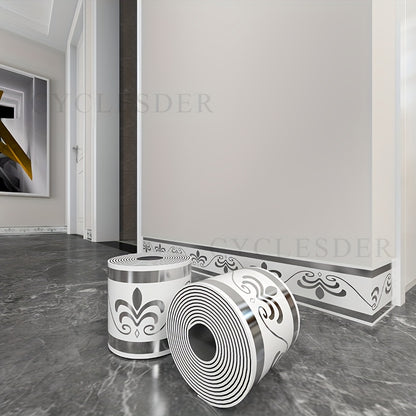 1 Roll, 197 inches x 3.94 inches, Large Roll Thickened Version, European Style Marble Tile Panel Wallpaper, Self-Adhesive PVC Faux Brick, Peel and Stick, DIY Removable No Residue, Waterproof, Wear-Resistant, Long Lifespan, Be