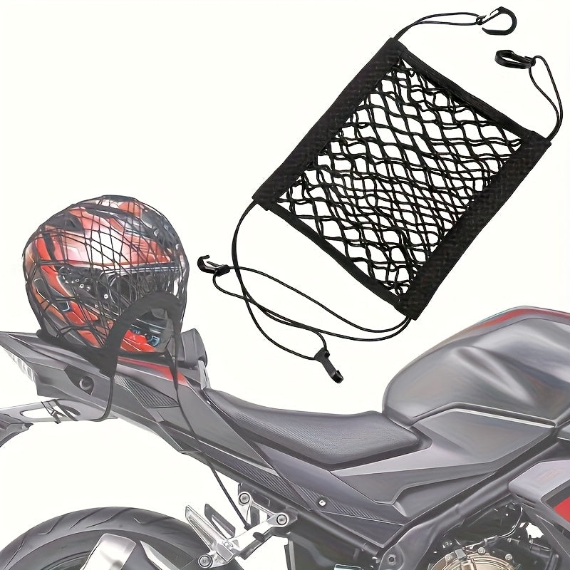 Elastic Bungee Cords for Motorcycles And Bicycles, Helmet Net Straps, Black Mesh Luggage Organizer for Safe Storage