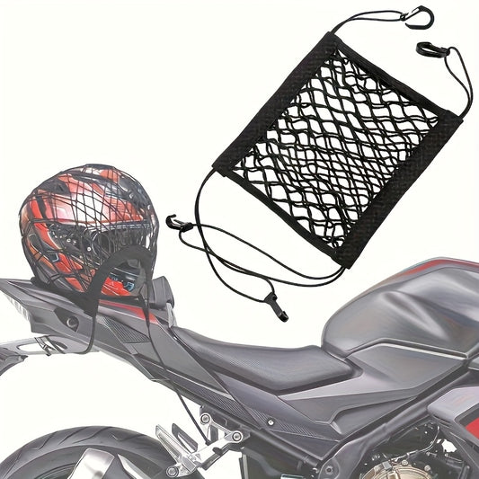Elastic Bungee Cords for Motorcycles And Bicycles, Helmet Net Straps, Black Mesh Luggage Organizer for Safe Storage
