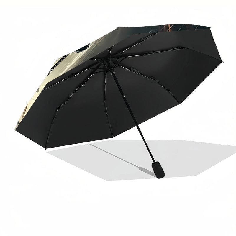 Personalized Medieval Knight Templar Umbrella - Name/Text, Automatic Open/Close, Heavy-Duty 8-Rib Windproof Design, Medieval-Themed Gift for History Buffs, Knights, Birthday or Christmas Present - Portable Travel Umbrella for