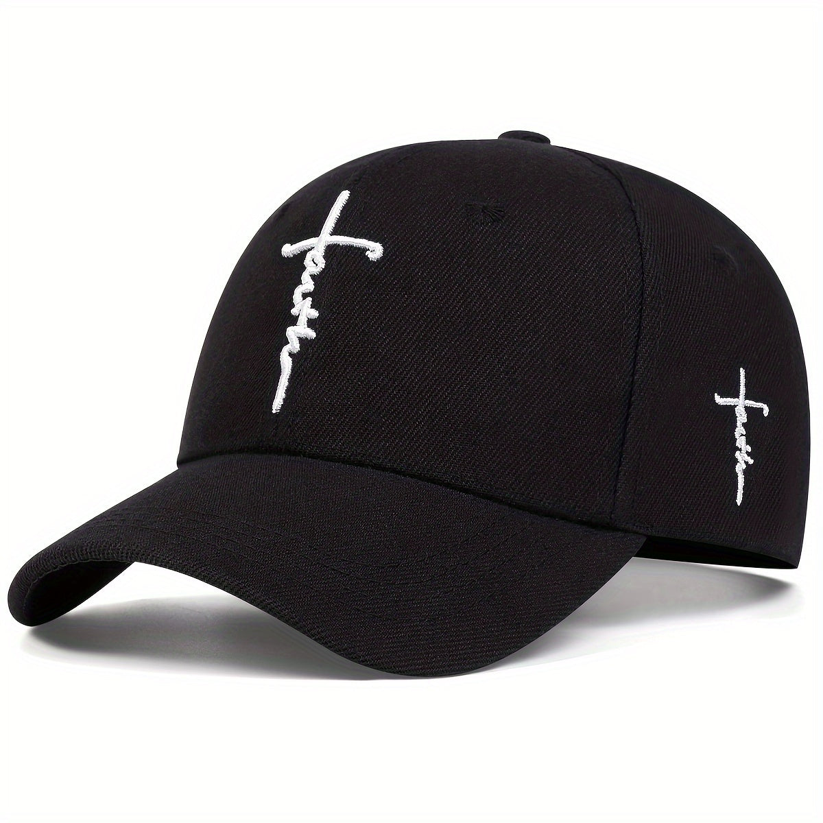2pcs/set - Fashionable Black and White Baseball Cap, Exquisite Cross Embroidery, Breathable Acrylic Duckbill Design, Suitable for Outdoor Sports, Fashionable for Men and Women, Sports Accessories | Fashionable Headwear | Dura