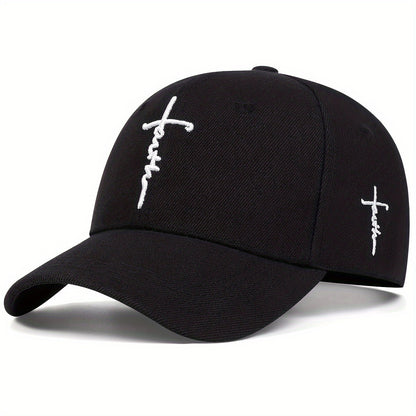 2pcs/set - Fashionable Black and White Baseball Cap, Exquisite Cross Embroidery, Breathable Acrylic Duckbill Design, Suitable for Outdoor Sports, Fashionable for Men and Women, Sports Accessories | Fashionable Headwear | Dura