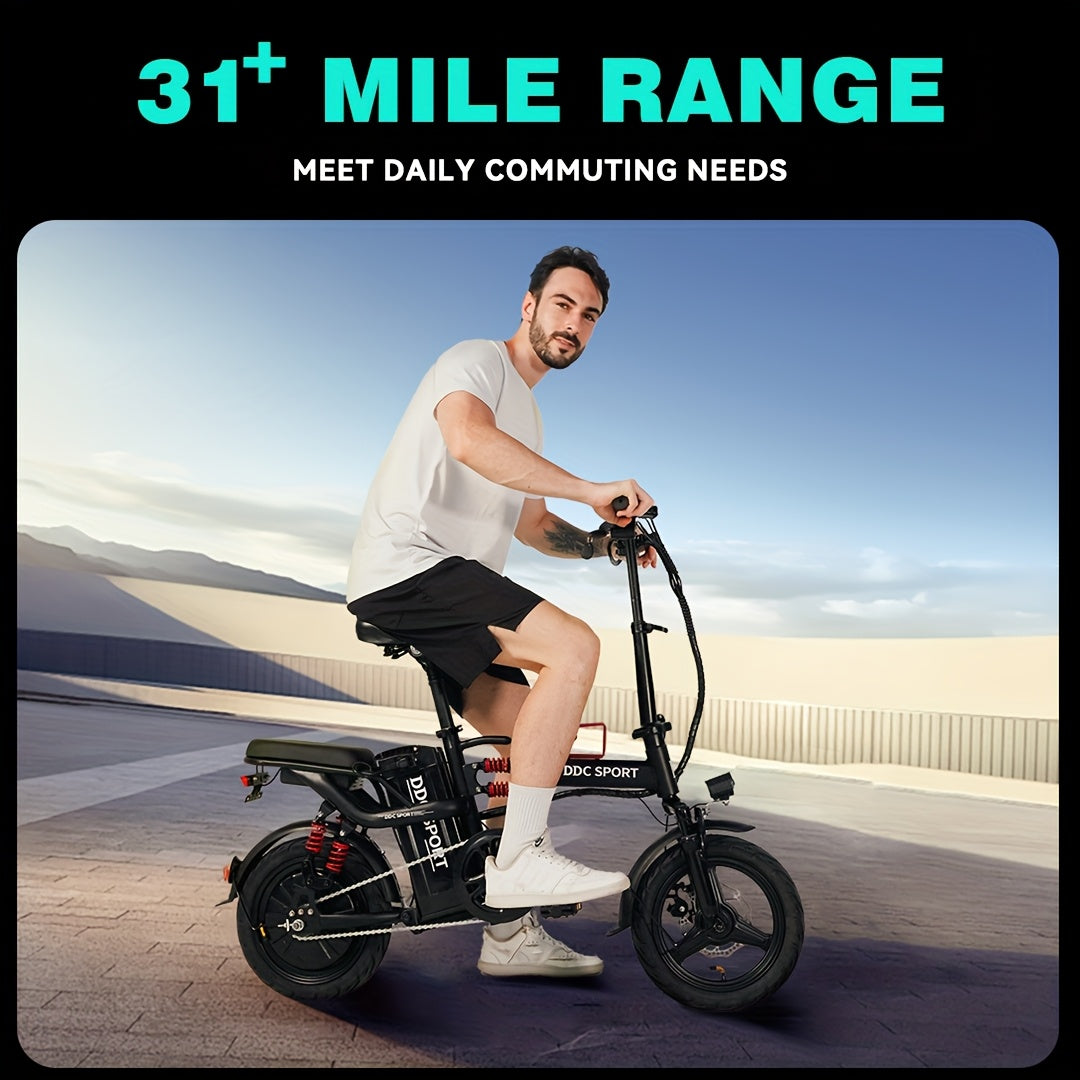 Discover Without Limits: 700W Collapsible Electric Bicycle for Grown-Ups. Reach Speeds of 20MPH And Travel Up to 35 Miles on a 48V Battery. Conquer 25° Inclines, Support Up to 385 Pounds, And Enjoy a Comfortable Ride with Ef