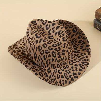 1/2/3pcs Western Cowboy Hats for Men & Women - Classic Minimalist Leopard Print Wide-Brim Cowboy Hats