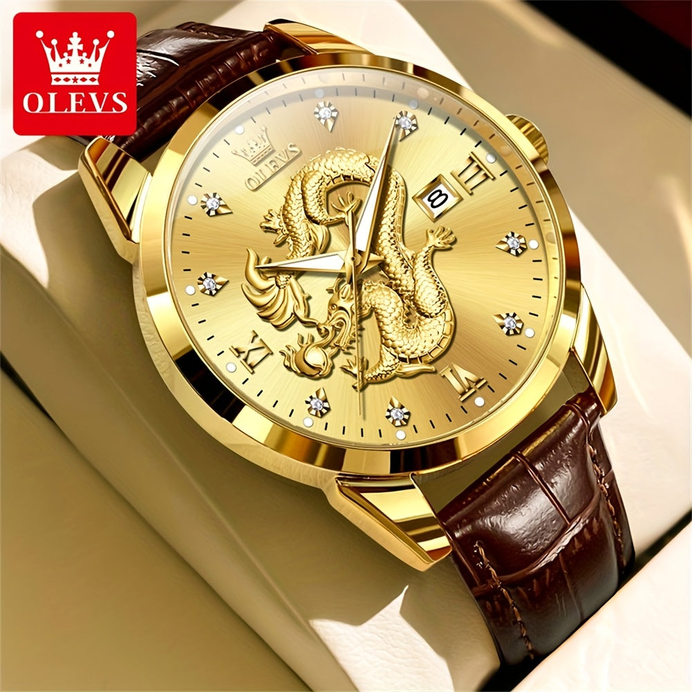 OLEVS New Luxury Business Luminous Quartz Stainless Steel Watches for Men Original Top Brand Fashion Men'S Wrist Watches Golden Trend High Quality Best Selling Men'S Watches, Fashion Watches for Men, Mechanical Watches for Me