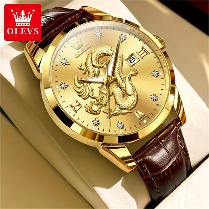 OLEVS New Luxury Business Luminous Quartz Stainless Steel Watches for Men Original Top Brand Fashion Men'S Wrist Watches Golden Trend High Quality Best Selling Men'S Watches, Fashion Watches for Men, Mechanical Watches for Me