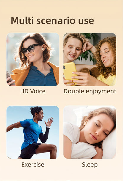Ultra Small Mini Sleep, Short Handle Sports Wireless Earphones, HiFi Bass Stereo Dual Sound Quality 5.4 Wireless Earphones, Comfortable Noise Reduction Wearing, High-definition Digital Display With Microphone, Ultra Long Stan