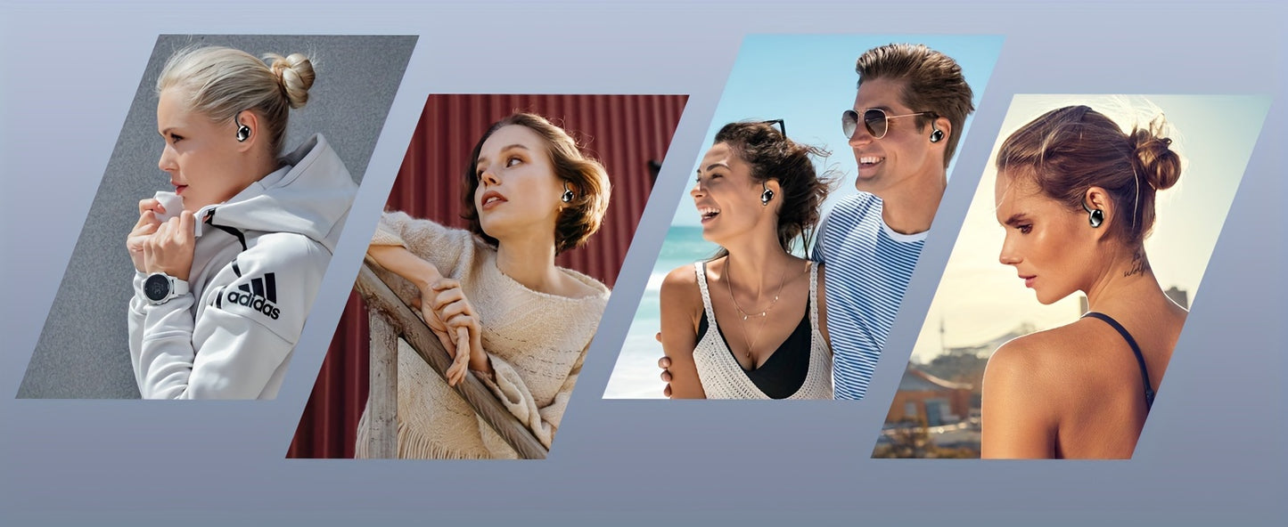 q38 Wireless Earbuds Sports Earbuds, 2024 Wireless 5.3 Earbuds 3D High Fidelity Stereo Headworn Earbuds, 48 Hour Earloop Earbuds with Noise Reduction Microphone, Suitable for Exercise/Running/Gym