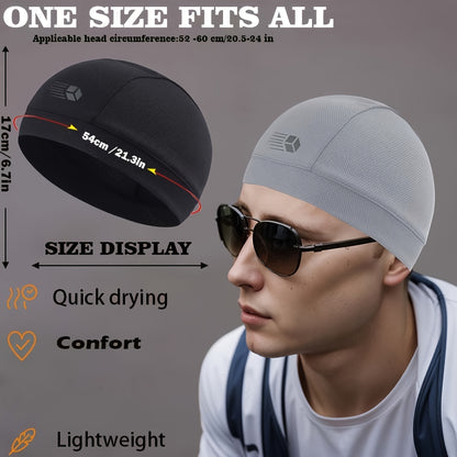 1pc Unisex Cooling Cap, Cycling Headband with Cooling Liner, Stretchy Work Cap, Summer Sweat-Absorbing Beanie, Breathable Mesh Skull Cap for Running, Lightweight Quick-Dry Sports Cooling Riding Skull Cap, Motorcycle Accessory