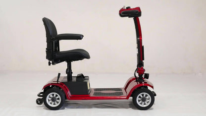 4-wheel Electric Mobility Scooter, Designed for Seniors And Individuals with Disabilities, 250W Motor, 12AH 3.73 Mph Top Speed, 12.4-mile Range, 360° Rotating Seat, LED Headlights, Detachable Battery And Basket, Foldable Des