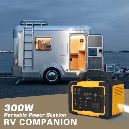 Portable Power Bank with Solar Panel, 293Wh/300W, Suitable for Family Emergency Outdoor Hunting Camping RV Trip, Vehicle Emergency & Backup Power, Portable Generator for Camping, Portable Power Station with Solar Panel, Solar