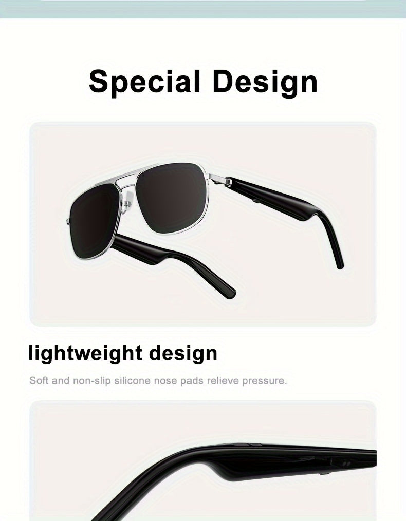 5.3 wireless glasses headset, sunglasses sports, smart wireless glasses, sports glasses, wireless calls, music playback, pilot sports glasses, cycling glasses wireless headset, sports outdoor cycling glasses, suitable for men