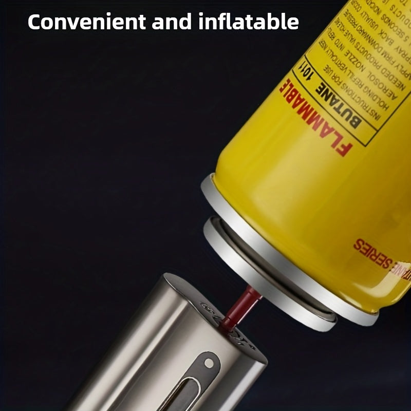 Innovative Metal Straight Flame Lighter, Distinctive Torch Turbine Butane Gas Lighter, Compact Lighter, Original Creative Windproof Outdoor Lighter (Butane Gas Not Included), Without Battery