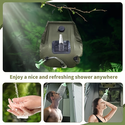 Set of 2 Portable Privacy Tents for Camping Showers - 5 Gallon Solar Shower , Quick to Assemble And Dismantle, Convenient for Hiking, Fishing, And Beach Activities - Green, Outdoor Shower Tent | Pop-Up