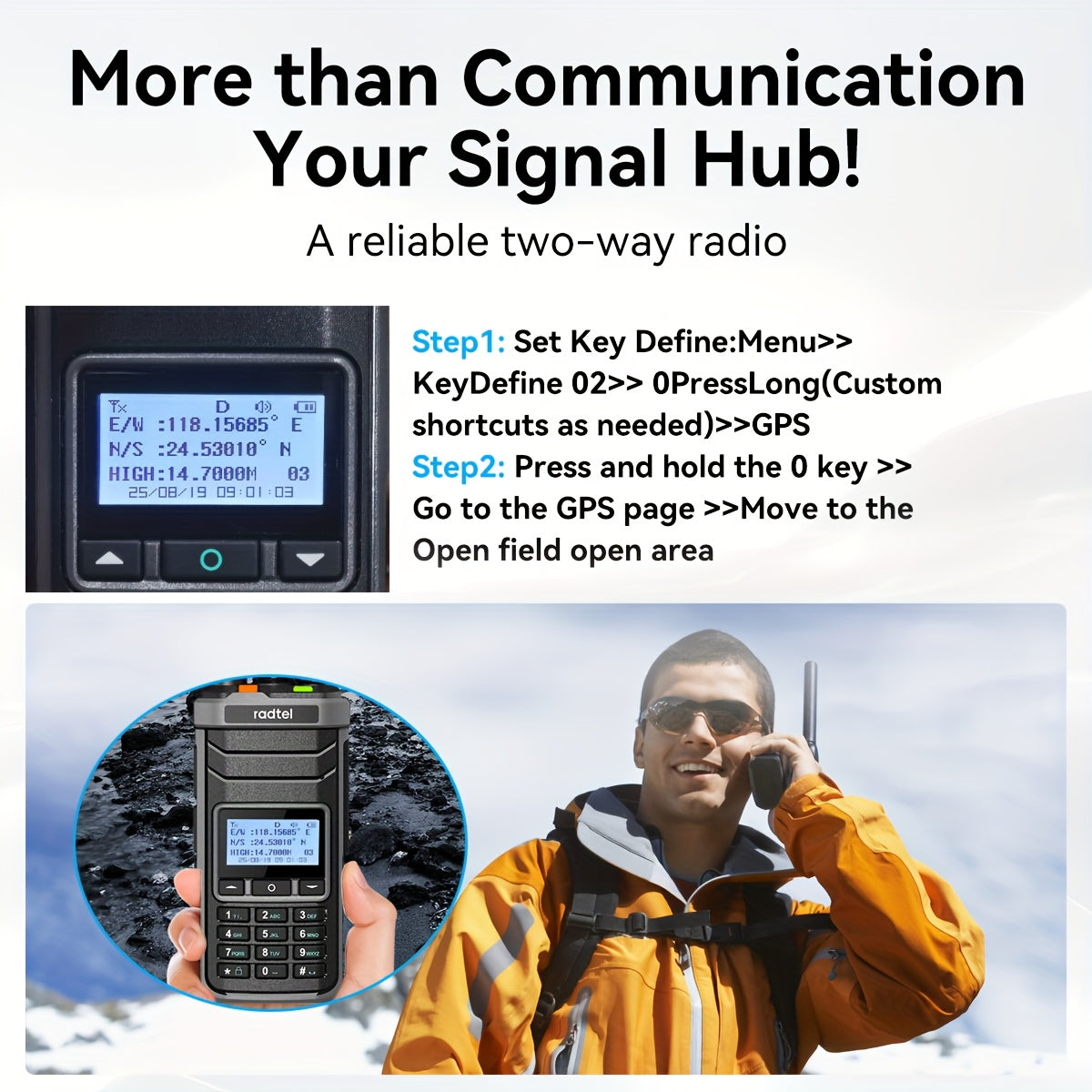 Radtel RT-860G GPS Ham Radio & CB Radio - 1024-Channel Dual Band Long Range Walkie Talkie with NOAA Weather, GPS Navigation, SW/SWB FM/SSB Modes, Type-C Charging, HF/VHF/UHF/Aviation AM/USB/LSB/CB/SSB, 4500-Channels, 50W High
