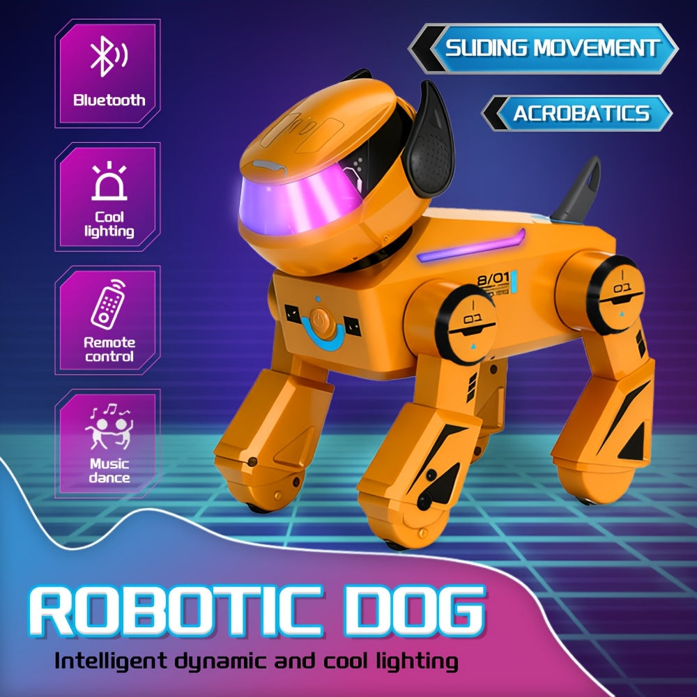 2.4Ghz RC Robot Dog with 2D/3D Acrobatics, Music & Dance, Intelligent Programming, USB Rechargeable Battery, Remote Control, for Boys & Girls, Ages 6 & Up