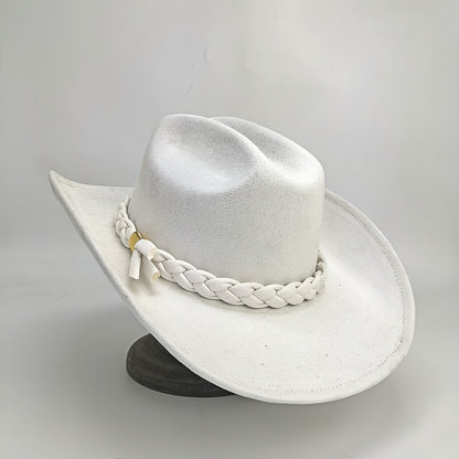 Handcrafted 3-Strand Braided Rope Cowboy Hat - Wide Brim Lightweight Western, Brown All-Season Outdoor Hat for Hiking, Horseback Riding, Durable Rope - Unisex for men & Women (Style 3-Strand)