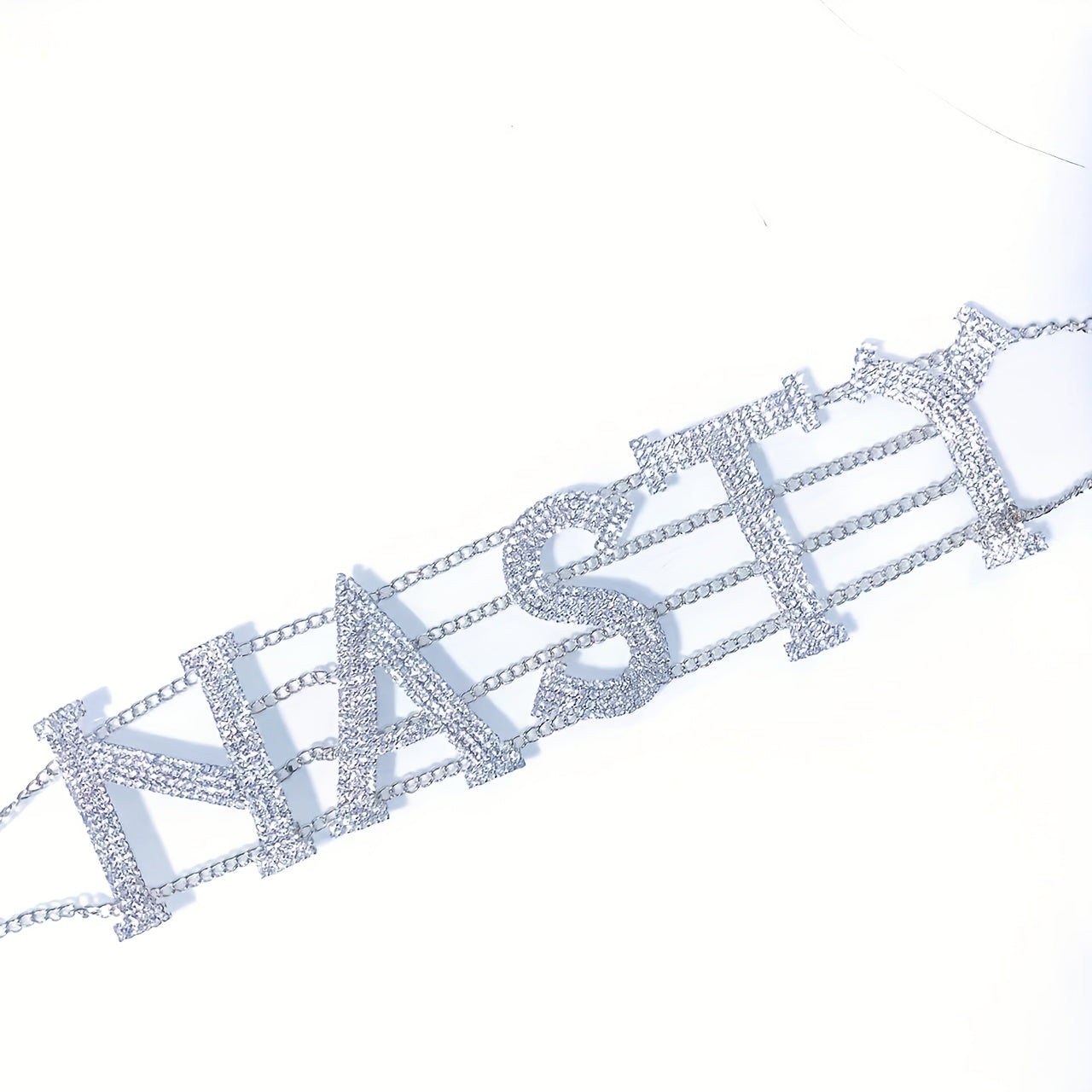 1pc European and American style NASTY letter necklace exaggerated rhinestone claw chain fashionable sexy punk neckline Women's style