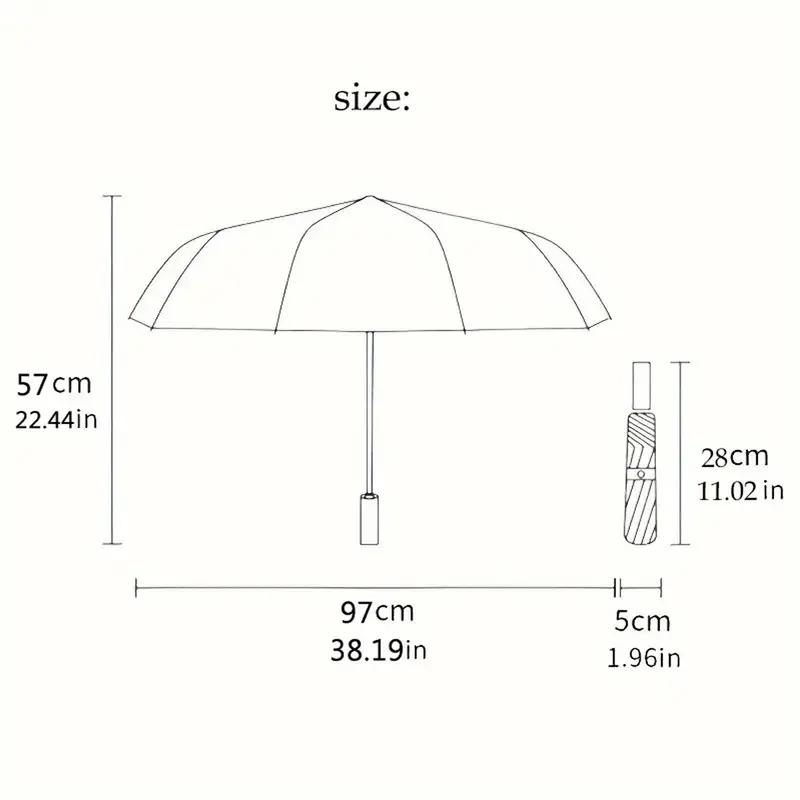 1pc Open/Close /Umbrella - Heavy-Duty 8-Rib Frame, Compact Folding Umbrella with Red/Yellow/Blue/Green Striped Canopy for Outdoor Travel, &  Days - Portable Manual Parasol, Ideal Christmas Gift for s &