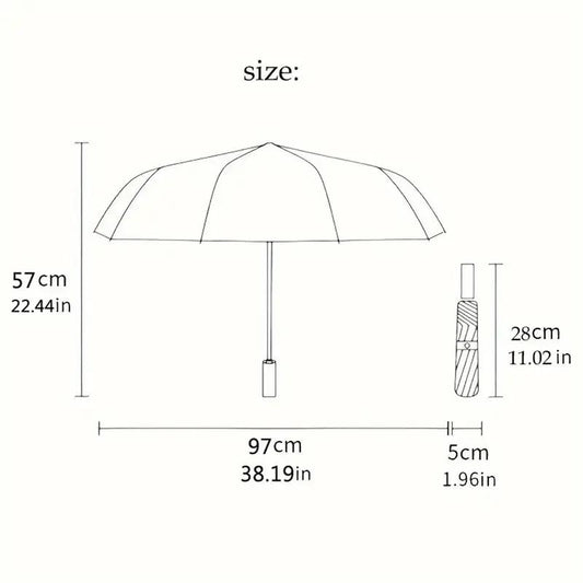 1pc Open/Close /Umbrella - Heavy-Duty 8-Rib Frame, Compact Folding Umbrella with Red/Yellow/Blue/Green Striped Canopy for Outdoor Travel, &  Days - Portable Manual Parasol, Ideal Christmas Gift for s &