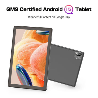 PRITOM 10.1 Inch Android 15 Tablet, 2-In-1 Tablet (Including Keyboard, Mouse, Protective Case, Stylus And Data Cable), 12GB (3GB + 9GB Expandable) RAM, 64GB Storage, Supports Up to 1TB Storage Expansion, 8MP Camera, Dual-Band