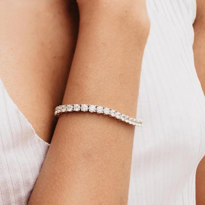 Womens Iced Solitaire Bezel Watch & Tennis Bracelet Set, 44mm Case, Women'S Jewelry Set, Gift for Her, Luxury Accessories, Sophisticated Style, Chic Design, Durable Bracelet, Highquality Jewelry, Matching Set, Bracelet And Wa