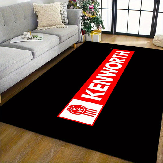 1pc for KENWORTH Logo Non-Slip Mat Themed Floor Mat, Decorative Mat Suitable for Living Room, Game Room, Bedroom, Door Mat, Machine Washable, Vintage Decoration Gift, Big Mat for Living Room, Bedroom Mat, Logo Design Mat, Sty