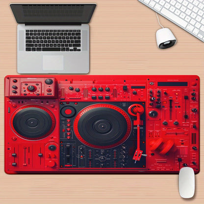 1pc Red DJ Controller Pad with Non-Slip Rubber Base - Large XXL Gaming & Office Mouse Pad, Multi-Functional Design for DJs, Musicians, and Computer Users, Vibrant Desk Decor for Music Lovers, Musician Gear | Vibrant Desk Deco