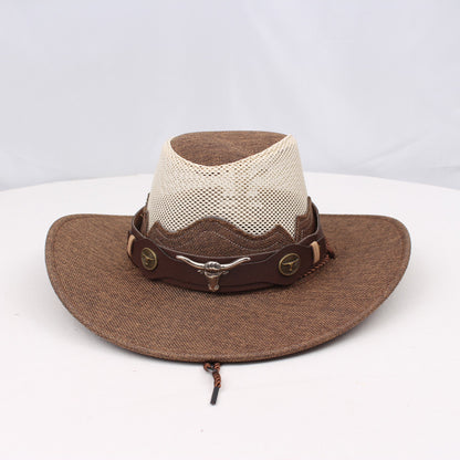 1pc Western Cowboy Hat - Lightweight Wide Brim Sun Protection, /BrownRed, for Western, Festival, Everyday, Themed Parties - Unisex Cowboy Hat for Men & Women - Ideal Western Costume Accessory Gift, Festival Gear