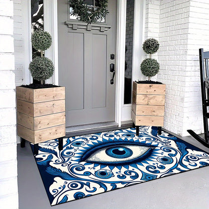 1pc Eye Socket Pattern Doormat, Non-Slip Polyester 100% Indoor/Outdoor Rug, Machine Washable, Decorative Entryway Mat, Home Decor, Bedroom Accessory, Unique Photo Prop, Rectangle Throw Rug, Ideal Gift