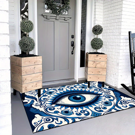1pc Eye Socket Pattern Doormat, Non-Slip Polyester 100% Indoor/Outdoor Rug, Machine Washable, Decorative Entryway Mat, Home Decor, Bedroom Accessory, Unique Photo Prop, Rectangle Throw Rug, Ideal Gift