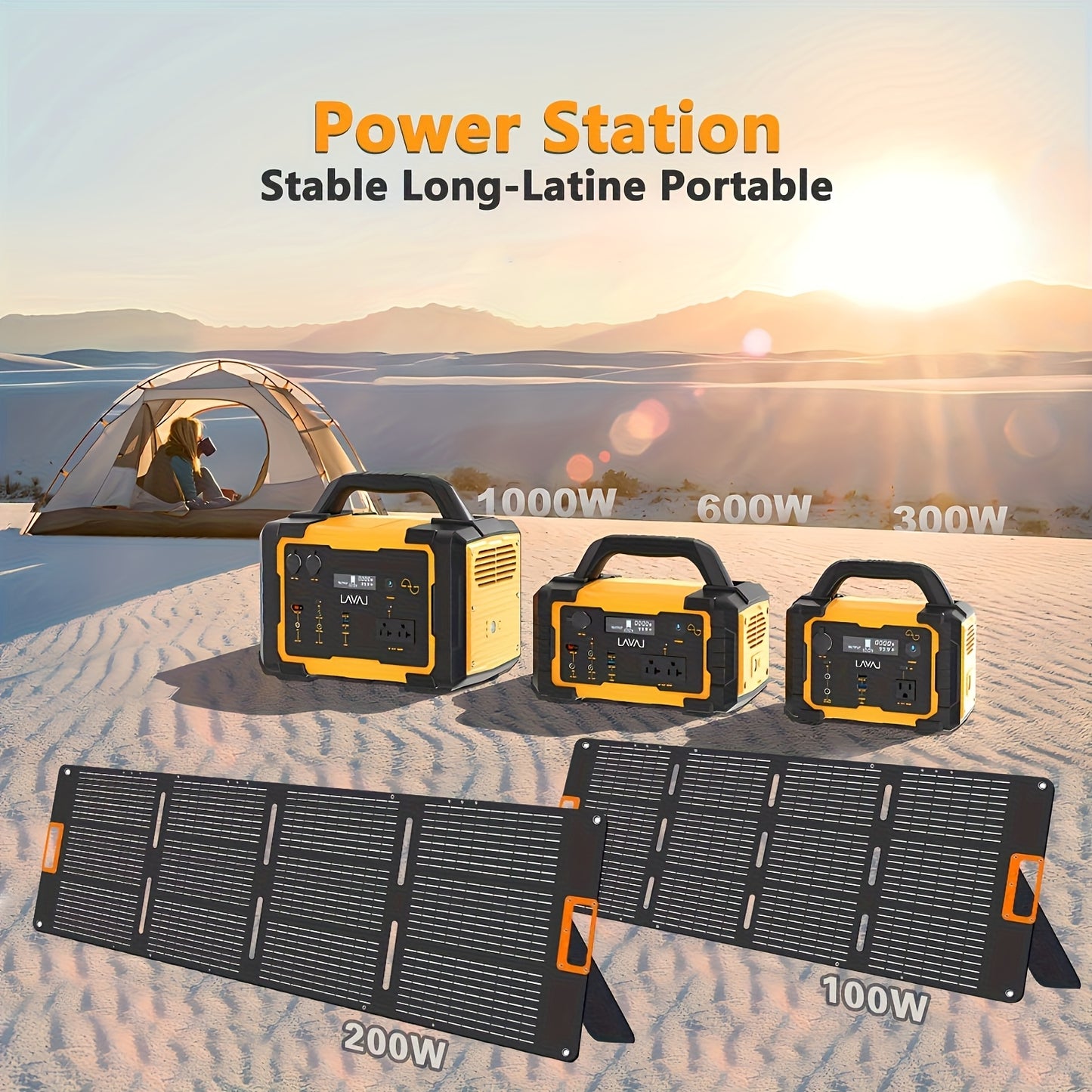 Galaxy Green Portable Power Bank with Solar Panel, 643Wh/600W Solar Power, with 60W USB-C PD Output, 110V Pure Sine Wave AC Power Outlet, Suitable for Family Emergency Outdoor Hunting Camping RV Travel, Emergency Power Supply