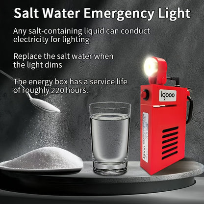 1pc Salt Water Emergency Lantern - Battery-Free, Water-Powered Flashlight with 220H Runtime, Reusable Survival Light for Camping, Tactical Use, Fishing