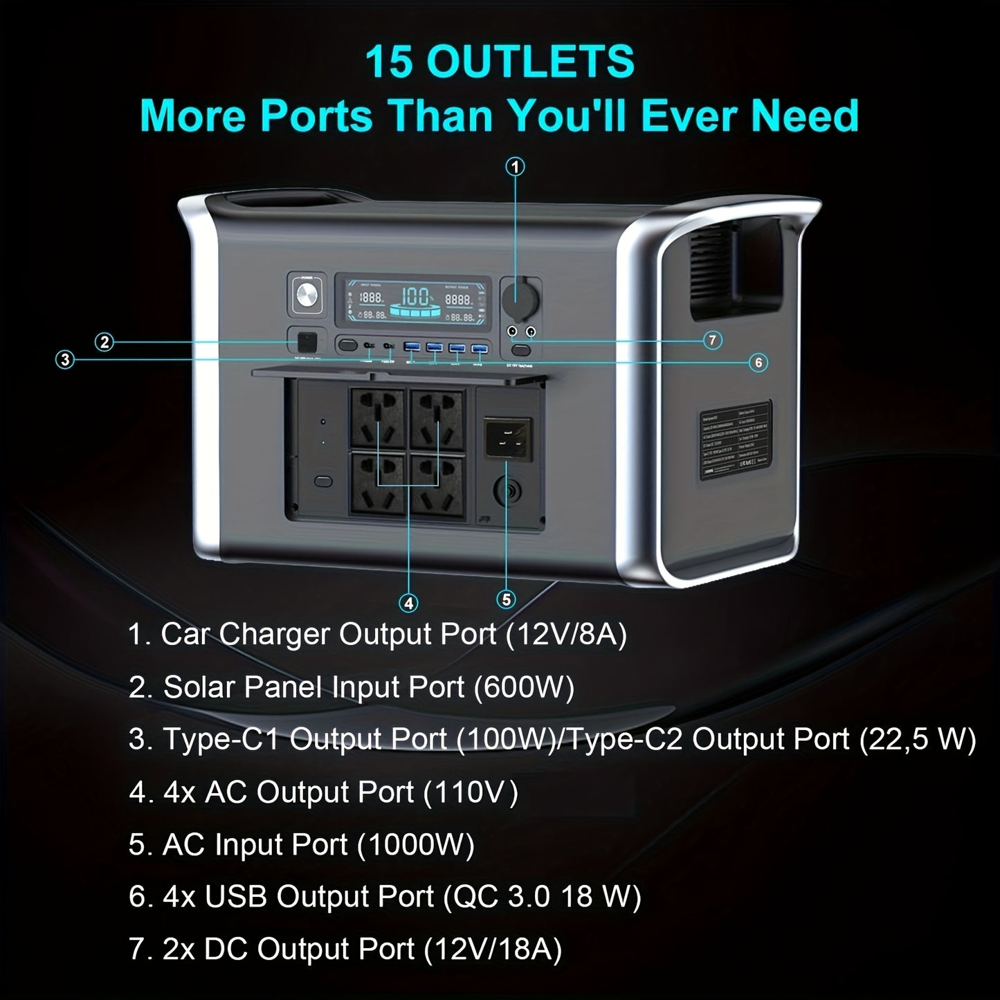 CTOLITY AP2000 2400W Solar-Powered Portable Power Station | 2048Wh LiFePO4 Battery, 2x200W Solar Panels, 110V Pure Sine Wave AC Outlets | Compact & Durable Design for Camping, RV, Hunting, CPAP, Outdoor Emergencies, Hunting P