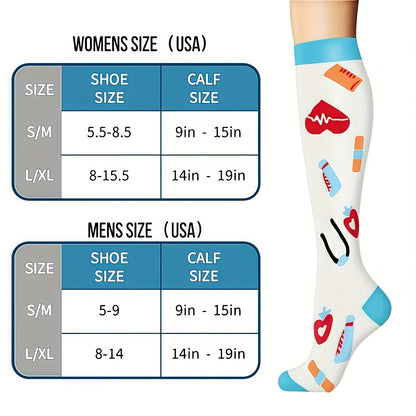 6 Pairs Compression Sports Socks, Unisex Lightweight Casual Mid-Calf Socks For Running, Cycling, Soccer, Hiking, Outdoor Activities & Travel