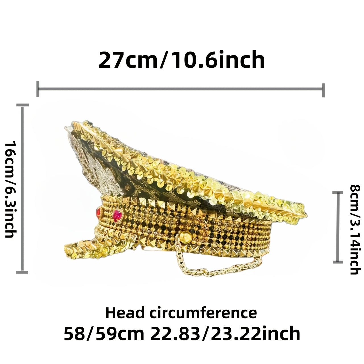 Steampunk Rhinestone Captain Hat for Women | Adjustable Shiny Glam Military Cap with Leopard Print, Perfect for Burning Man, Halloween, Music Festivals, Rave, Cosplay Costume, Carnival, Disco, Bachelorette Party | Sparkling P